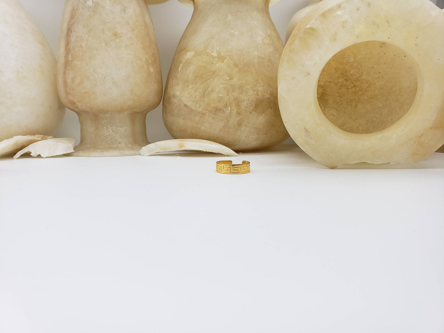 Classical Meander Ring - Bright Gold - Adjustable