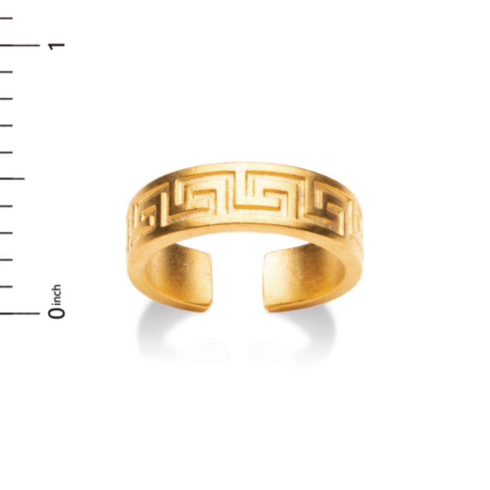 Classical Meander Ring - Bright Gold - Adjustable