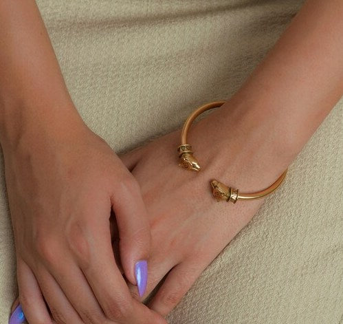 Egyptian Cat Cuff Bracelet - Bastet Goddess