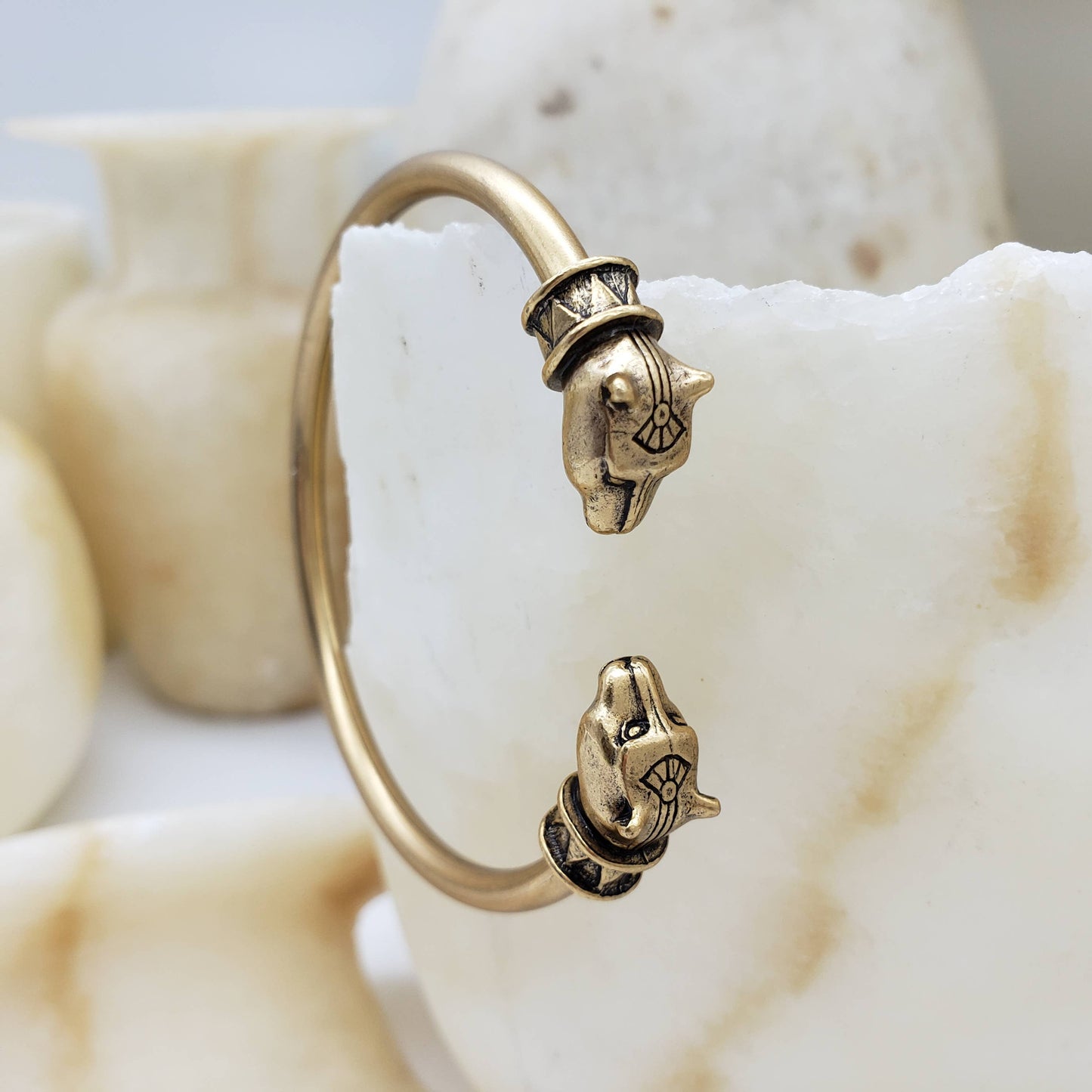Egyptian Cat Cuff Bracelet - Bastet Goddess